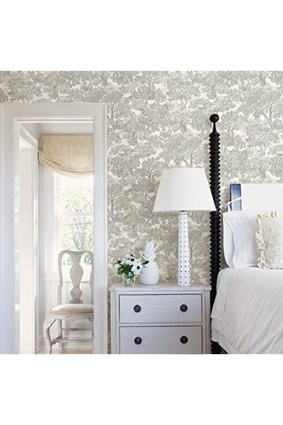 STOREMAX Sersashop 3115-12541 Spinney Gray Canvas Wallpaper, Gray 266450