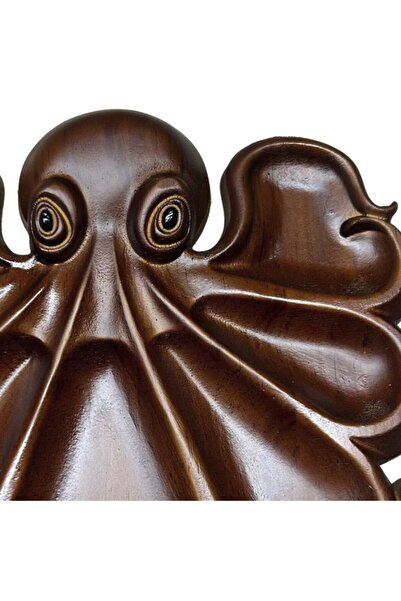 Flippy Πιατέλα σερβιρίσματος, Flippy, Octopus, 8 θέσεων, μασίφ ξύλο, 26 x 25 x 3 cm, σκούρο καφέ