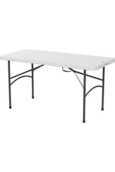 Cosmoplast طاولة نزهة بلاستيكية قابلة للطي بأرجل فولاذية، 122 سم، أبيض