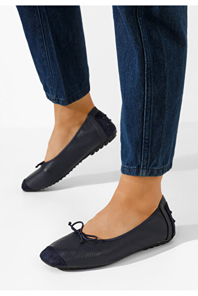 B T Shoes Tmavě modré dámské baleríny Amania V4