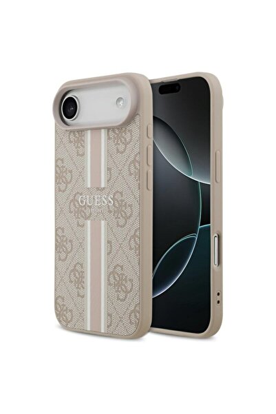 Guess Αυθεντική θήκη MagSafe με τύπωμα ρίγες για iPhone 17 Air 4G, ροζ
