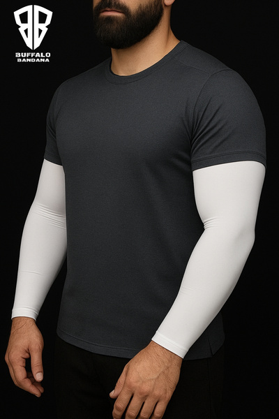 buffalo bandanas Sunscreen Flexible Full Arm Sleeves for Motorcycle Cycling E-Sports Tennis and Sports 2Pcs