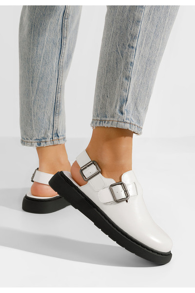 B T Shoes Biele šľapky dámske Delissa