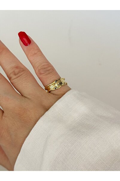 CHARMLUCKY TAŞLI PLAKA YÜZÜK