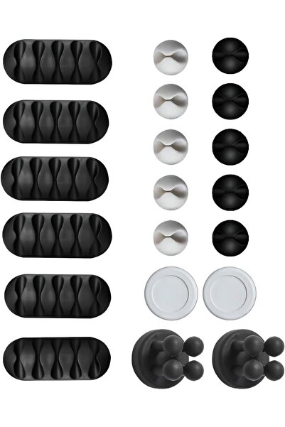 STOREMAX likesell 20 Parça Kablo Tutucu Seti | Yapışkanlı Kablo Klipsi | Masa...