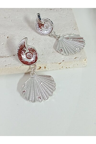 mos&more Silver Seashell Lightweight Stylish Earrings
