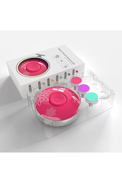 Flippy Set Pila Electrică Flippy, Copii Și Bebeluși, ABS, USB, Model Flori, 6 Accesorii, Lumina LED, Fucsia