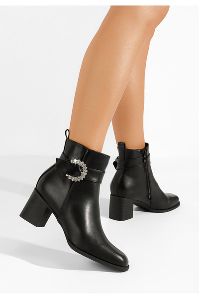 B T Shoes Navasea black chunky heel ankle boots