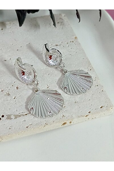 mos&more Silver Seashell Lightweight Stylish Earrings