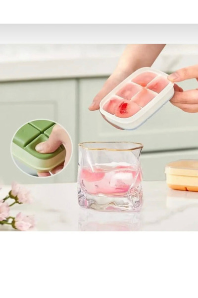 Ranüş Home 6 Bölmeli Mini Boy Silikon Buz Kalıbı / 6'lı Silikon Kare Buzluk K...