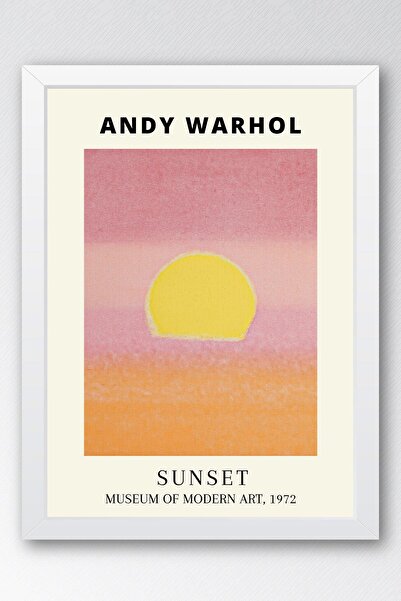 Saturn Andy Warhol Sunset Framed Painting - Eclectic Style Wall Decor
