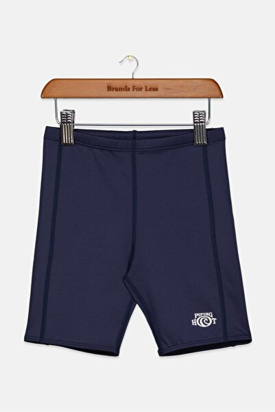 Piping Hot شورت سباحة سادة برباط للأولاد الصغار، أزرق داكن