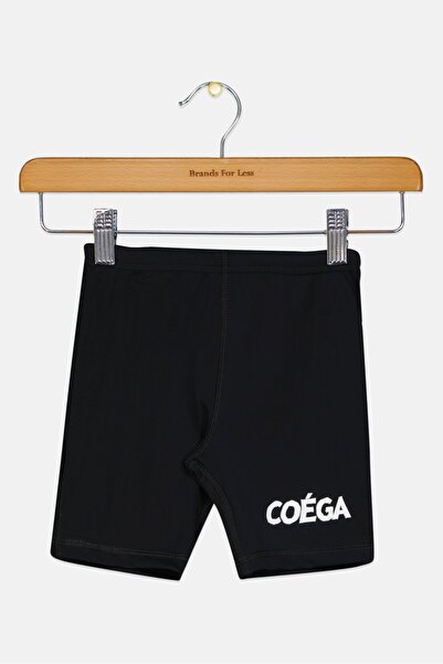 Coega Sunwear شورت سباحة بشعار العلامة التجارية للأطفال الأولاد، أسود