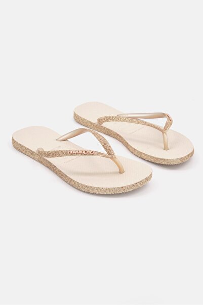 Havaianas Women Style 2 Slip On Brand Logo Flip Flop, Beige