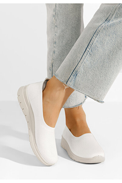 B T Shoes Bílé dámské baleríny Ramoni