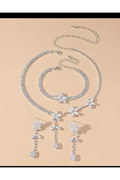 Hepimizin papatya zirkon krıstal model 3lü set