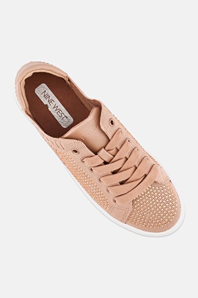 Nine West Women Amare2 Embellished Lace Up Casual Shoes, Nude