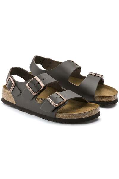 Birkenstock Milano Δερμάτινο Σκούρο Καφέ Στενή Γραμμή 34103, Unisex