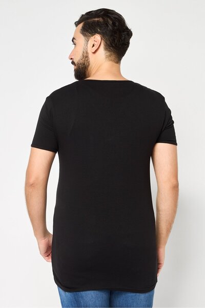 Cavalli Class Men V Neck Short Sleeve Brand Logo T-Shirt, Black