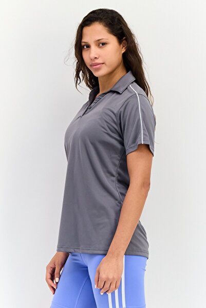 Under Armour Women Loose Fit Short Sleeves Outdoor Polo Shirt, Grey