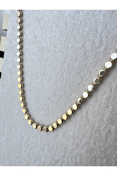 XUPING JEWELRY Xuping Kuyumcu Model 14K Altın Kaplama Ezme Zincir
