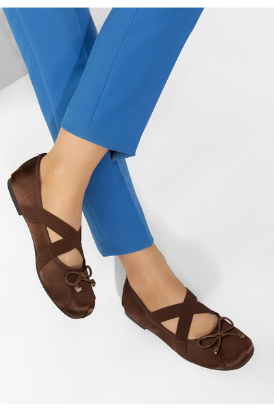 B T Shoes Hnědé dámské baleríny Richelle