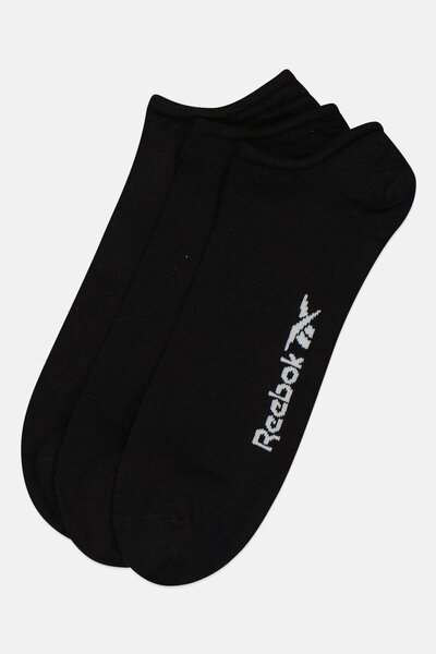Reebok Men 3 Pairs Brand Logo Low Cut Sock, Black