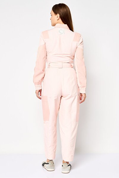 Stella McCartney Women Textured Long Sleeve Belted Jumpsuit, Pink