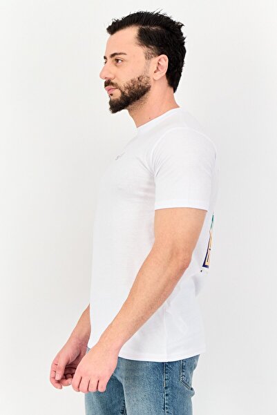 Nautica Men Crew Neck Short Sleeves Brand Logo T-Shirt, White