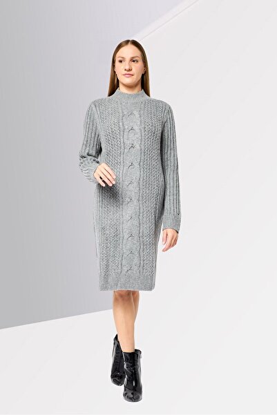 Tommy Hilfiger Women Embroidered Logo Sweater Dress, Grey