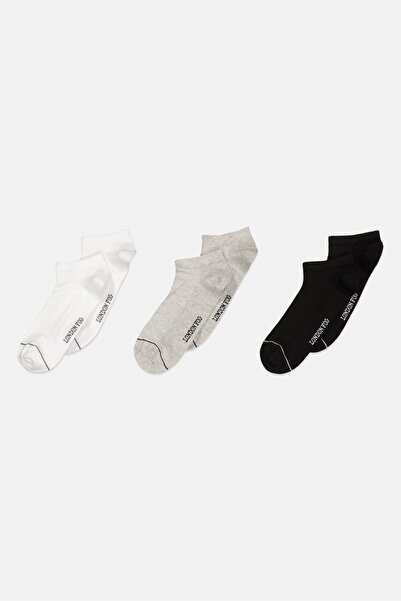 London Fog Men 3 Pairs Brand Logo Ankle Socks, Multicolor