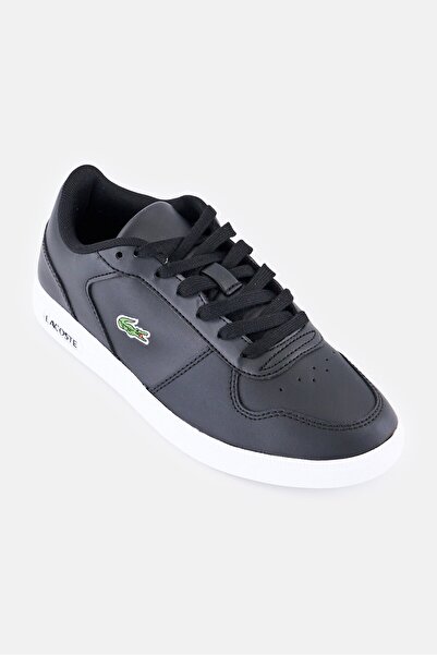 Lacoste حذاء كاجوال برباط T-Base 224 للنساء، أسود