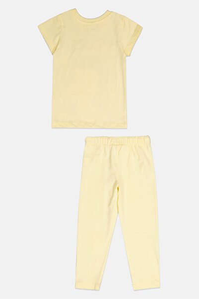 Disney Kids Girl 2 Piece Graphic Print Pajama Set, Yellow