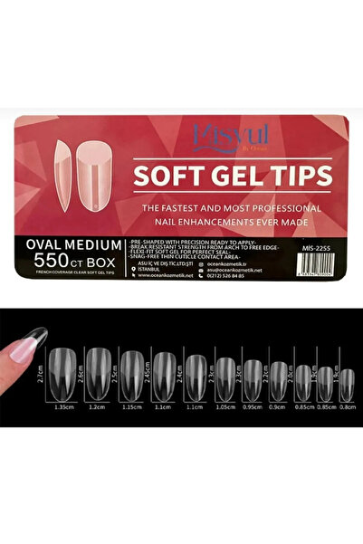 Anıl Gel Polish Yarım Ay Tıps Protez Tırnak ; 550”Li Protez Tırnak ; Gel Tıps