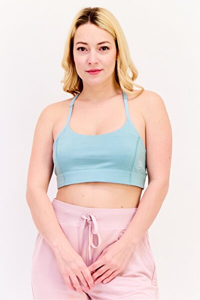Allbirds Women Brand Logo Non Padded Sports Bra, Light Green