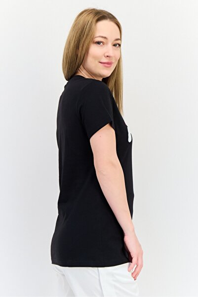 FILA Women Sportswear Fit Short Sleeve Outdoor T-Shirt, Black