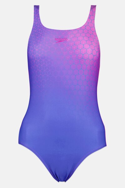 SPEEDO Women One Piece Geometric Print Sports Swimsuit, Multicolor