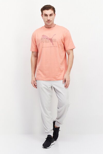 Puma Men Relaxed Fit Short Sleeve Outdoor T-Shirt, Pink