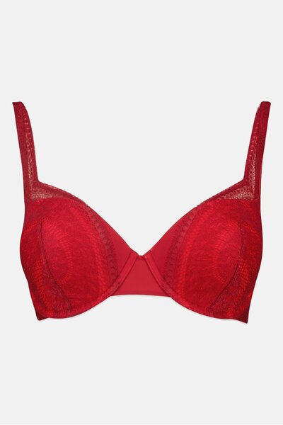 Calvin Klein Women Textured Under Wire Padded Bra, Maroon
