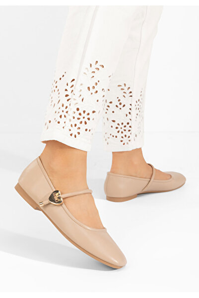 B T Shoes Khaki balerínky Norina