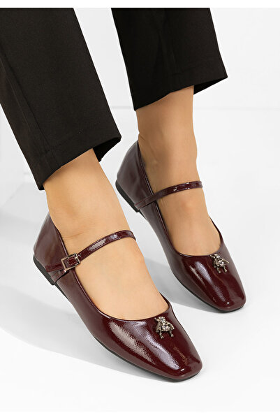 B T Shoes Bordové dámské baleríny Jaimee