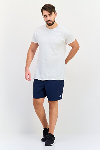 New Balance Men Standard Fit Brand Logo Training Shorts, Navy