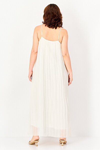 Bebe Women Pleated Maxi Dress, White