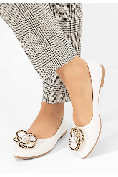 B T Shoes Biele balerínky Lavonda