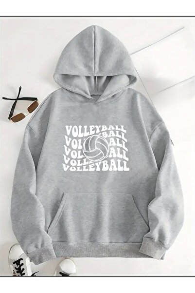 FUFLUNS Volleyball Printed Oversized Unisex Women/Men Hoodie Sweatshirt