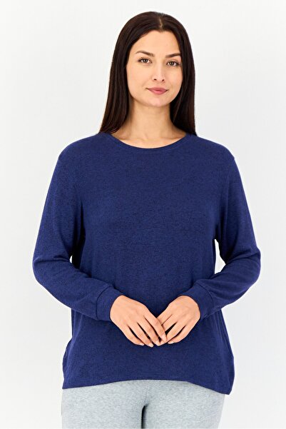 Zivame قميص نوم نسائي بأكمام طويلة ورقبة دائرية وطبعة كاملة، أزرق من العصور ا...