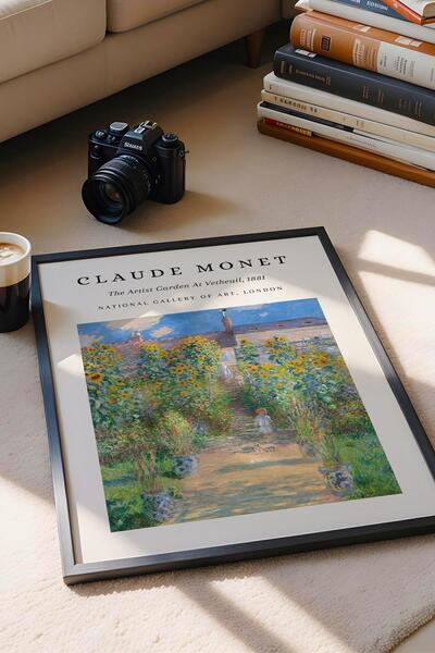Saturn Claude Monet the Artist's Garden at Vetheuil Framed Painting - Eclectic Style Wall Decor