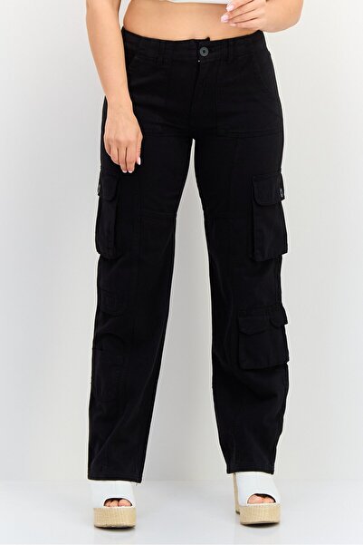 Don't Call Me Jennyfer Women Regular Fit Solid Cargo Pants, Black