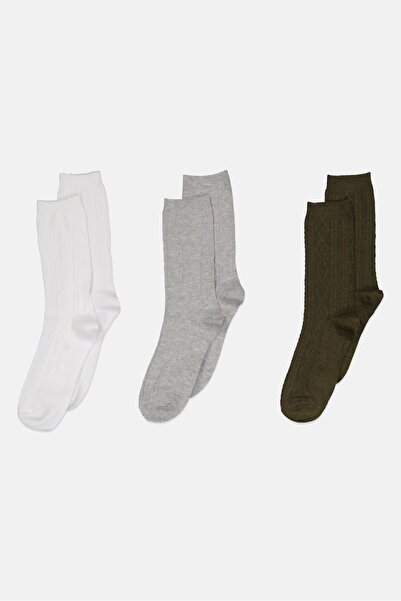 CLARKS Women 3 Pairs Jacquard Crew Socks, Multicolor