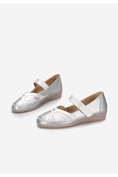 B T Shoes Stribrné dámské baleríny Giorgina